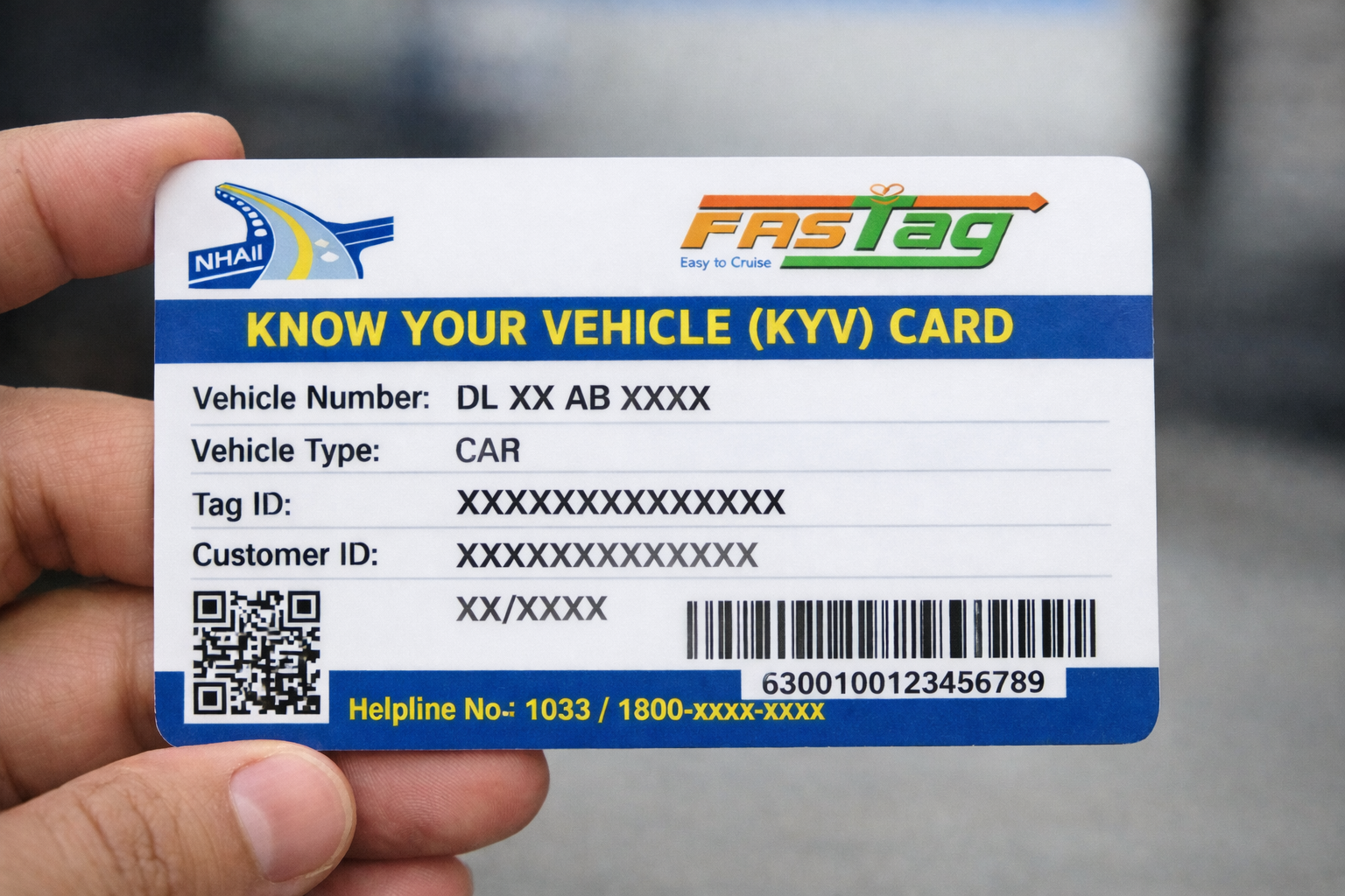 FASTag know your vehicle Card