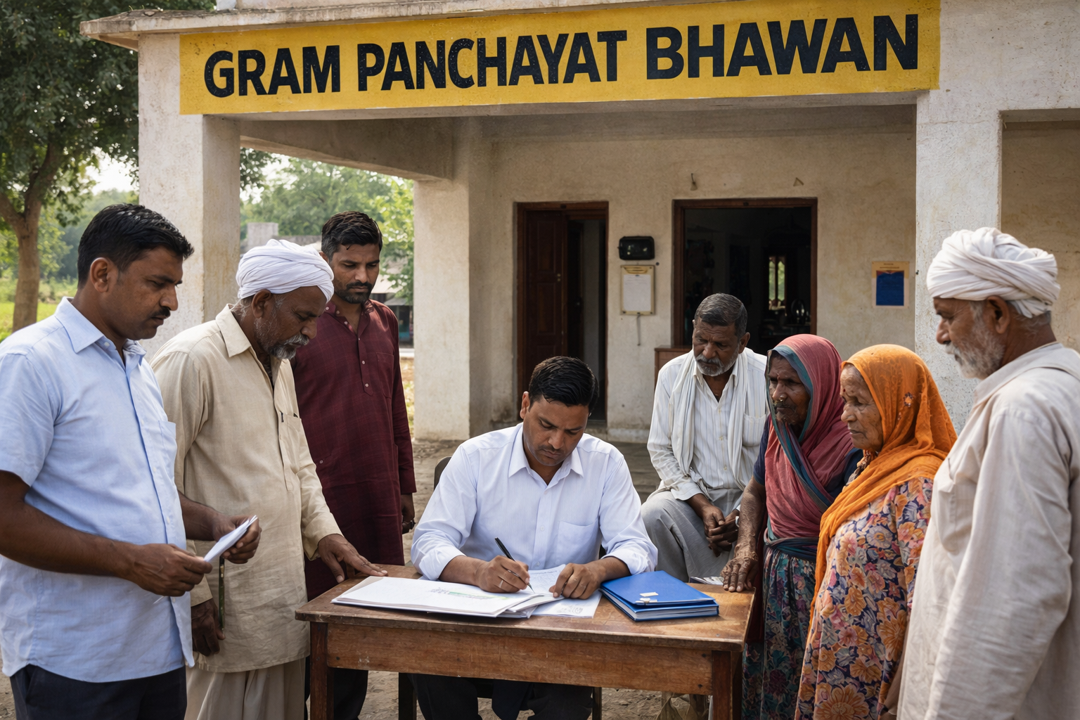 उत्तर प्रदेश में ग्राम पंचायत भवन परिसर और लेखपाल कार्यस्थल से जुड़ी व्यवस्था