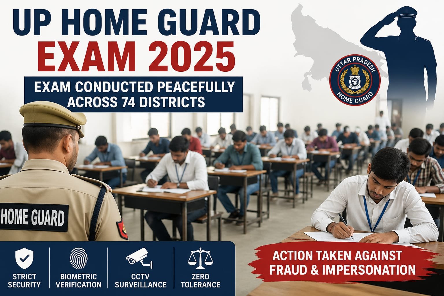 UP Home Guard Exam 2025 में सुरक्षा व्यवस्था और फर्जीवाड़े पर कार्रवाई
