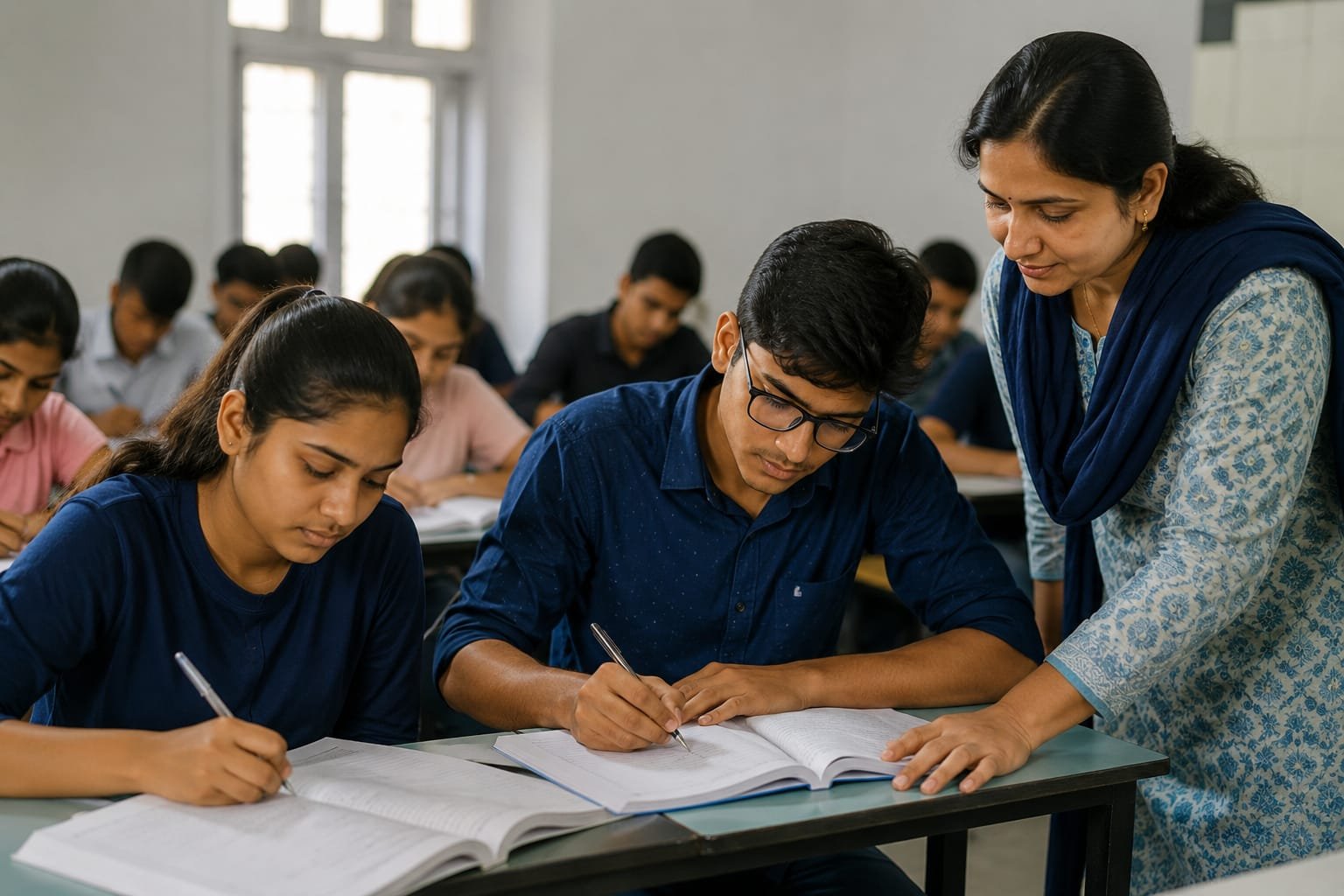 रायबरेली में मुख्यमंत्री अभ्युदय योजना के तहत प्रतियोगी परीक्षाओं की तैयारी करते छात्र