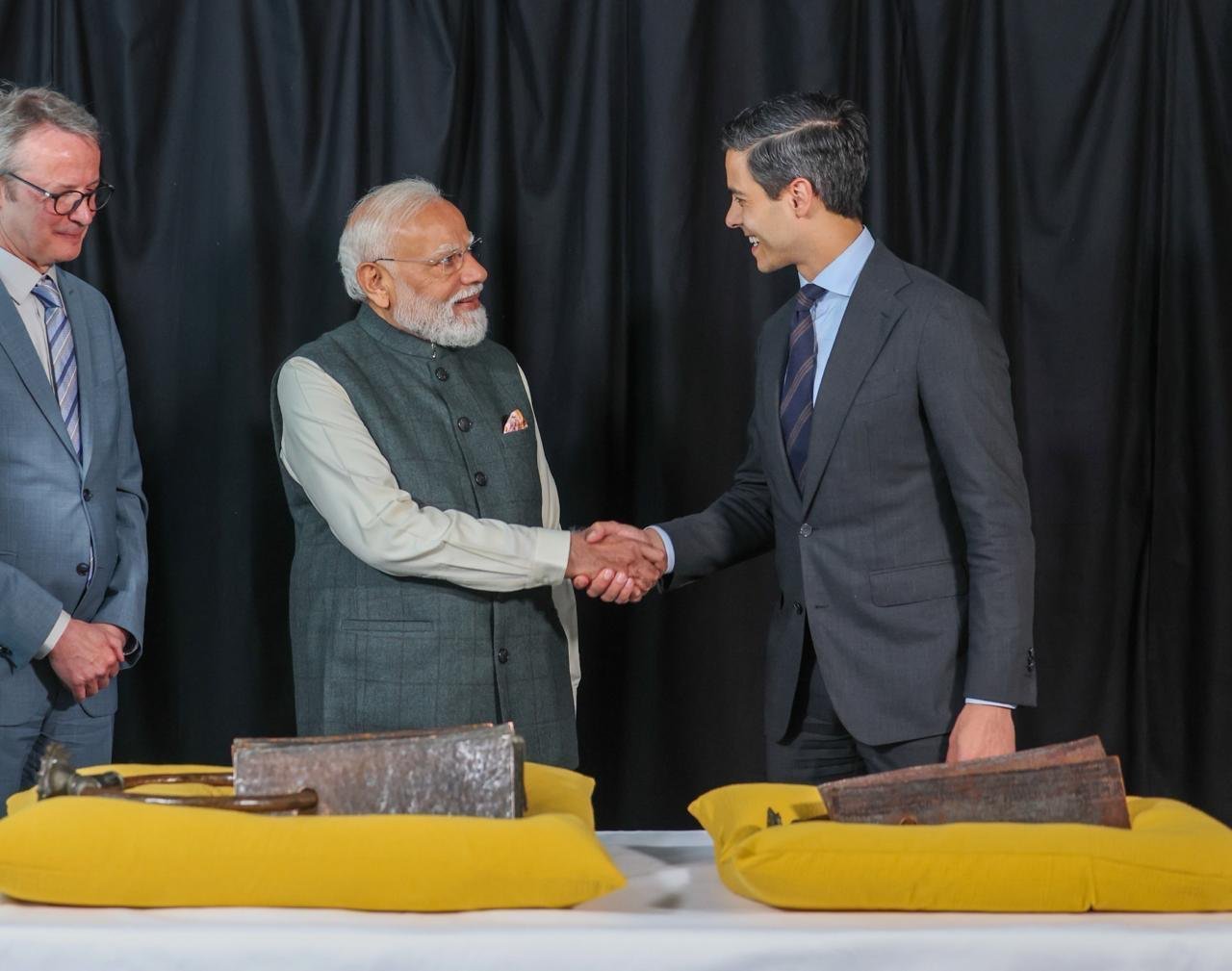 नीदरलैंड में चोलकालीन ताम्रपट्टिकाओं के कार्यक्रम में प्रधानमंत्री नरेंद्र मोदी